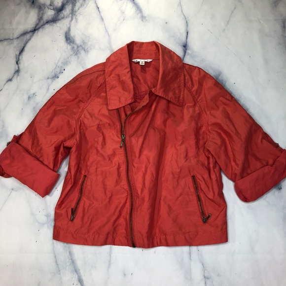 Cabi 913 Coral Pink Cropped Moto Scooter Jacket - Picture 4 of 8